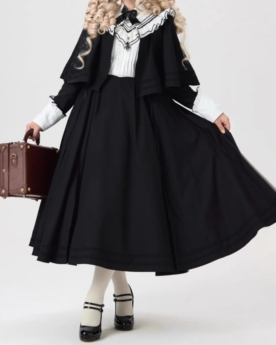 【2点セット】秘密の花園へ誘う漆黒のワンピース